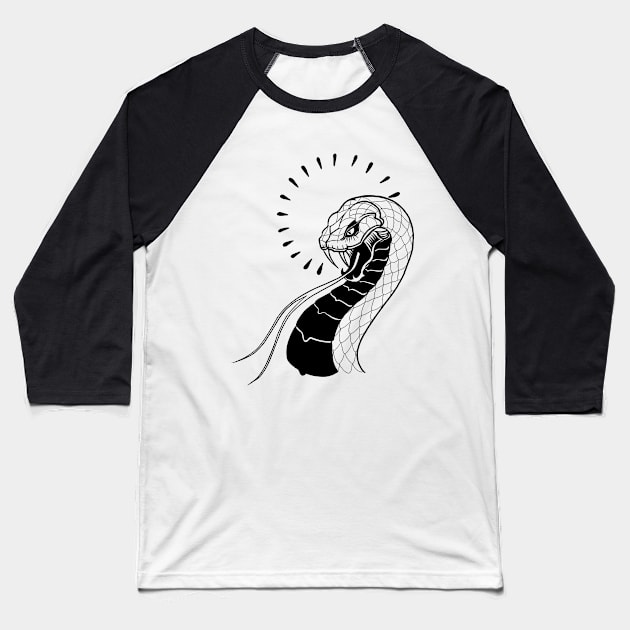 SNAKE STRIKE Baseball T-Shirt by DeclanTIGERIllustration